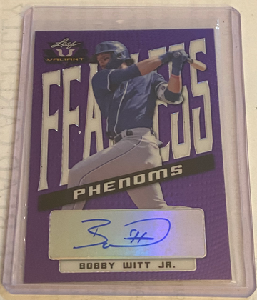 2021 Leaf Valiant Bobby Witt Jr “Fearless Phenoms” purple auto /50