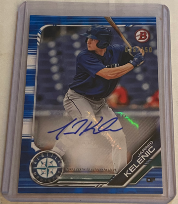 2019 Bowman Jarred Kelenic blue parallel auto /150