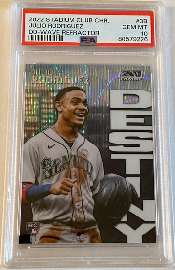 2022 Stadium Club Chrome Julio Rodriguez wave refractor RC PSA 10