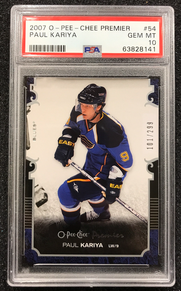 2007 O-Pee-Chee Premier Paul Kariya /299 PSA 10