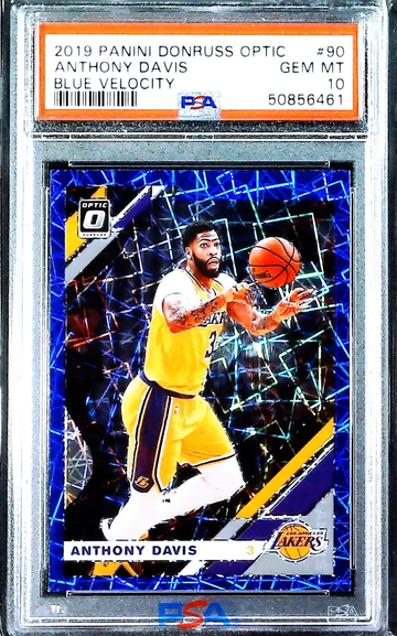 Anthony Davis 2019 Panini Donruss Optic Blue Velocity #90 PSA 10