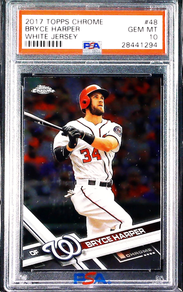 Bryce Harper 2017 Topps Chrome White Jersey PSA 10