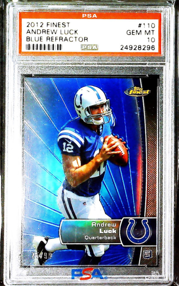 Andrew Luck 2012 Finest Blue Refractor #110 PSA 10