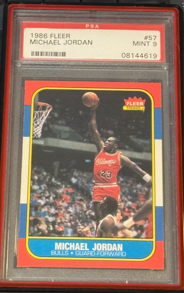 1986 Fleer Michael Jordan Rookie PSA 9 — MBA Gold Prequalified Premium Eye Appeal