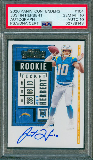 2020 Panini Contenders Justin Herbert PSA 10 AUTO 10