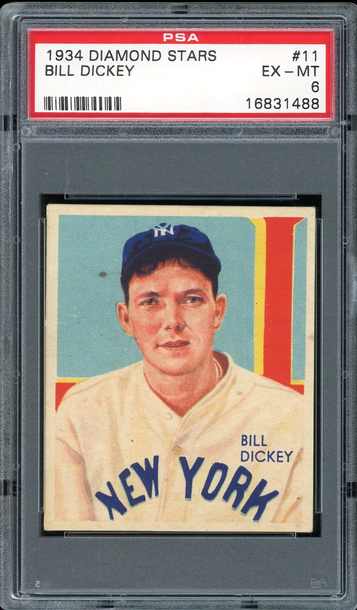 1934 Diamond Stars #11 Bill Dickey HOF New York Yankees PSA 6 EX-MT