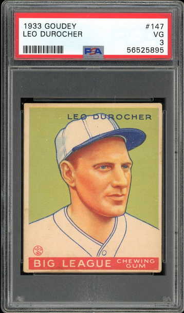 1933 Goudey #147 Lou Durocher HOF St Louis Cardinals PSA 3 VG
