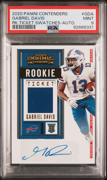 2020 PANINI CONTENDERS GABRIEL DAVIS  ROOKIE TICKET SWATCHES AUTOGRAPH PSA 9