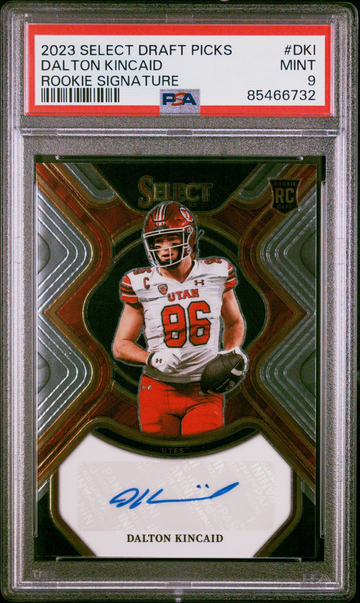 2023 Panini Select Draft Picks Dalton Kincaid AUTO SILVER PRIZM Rookie PSA 9