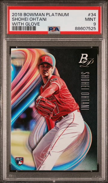 2018 Bowman Platinum Shohei Ohtani #34 with glove RC PSA 9 Mint