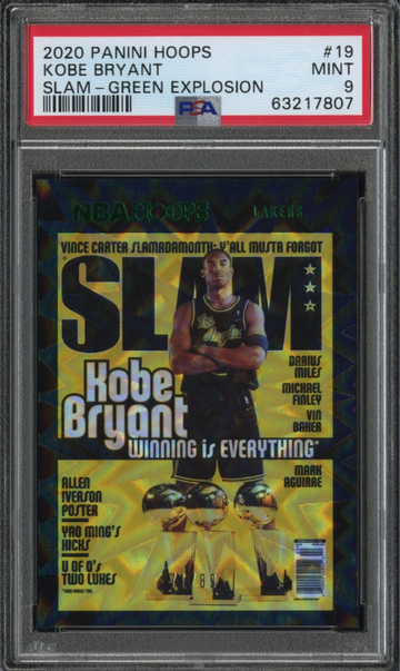 2020 Panini Hoops Kobe Bryant #19 SLAM green explosion #71/89 PSA 9 Mint