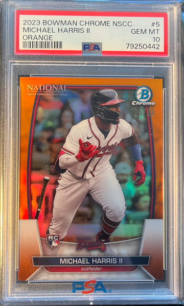 2023 Bowman Chrome NSCC Michael Harris RC Orange #25/25 RC PSA 10