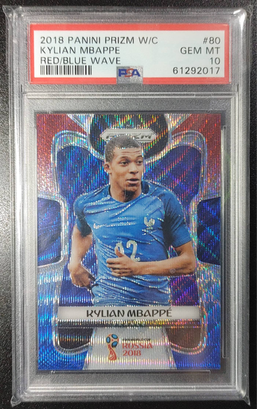 Kylian MBappe 2018 World cup Panini Prizm #80 Red/Blue Wave