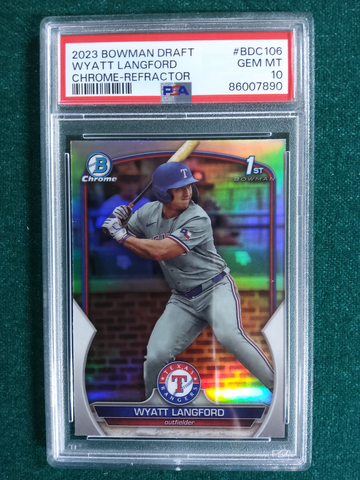 2023 Bowman Draft Chrome Wyatt Langford Refractor PSA 10