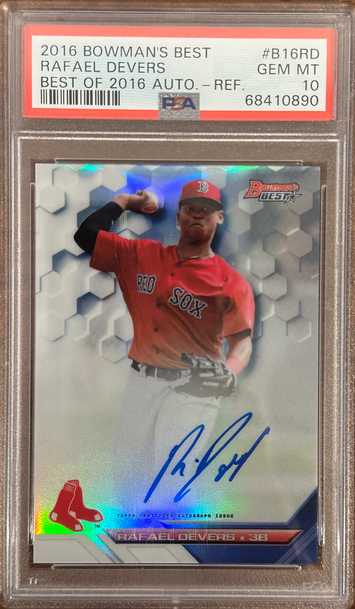 2016 Rafael Devers Bowman’s Best Refractor Auto PSA 10