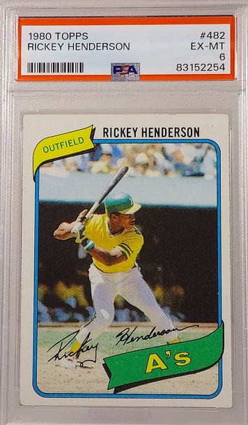 Rickey Henderson 1980 Topps #482 PSA 6