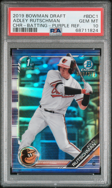 2019 Bowman Draft Adley Rutschman Purple Refractor /250 #BDC-1 PSA 10