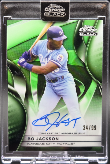 2025 Topps Chrome Black Bo Jackson Green Refractor Auto 34/99 #CBA-BJ