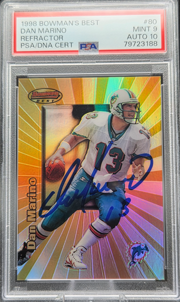 1998 Bowman's Best Dan Marino Refractor 258/400 #80 PSA 9/10