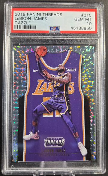 2018 Panini Threads LeBron James Dazzle #215 PSA 10