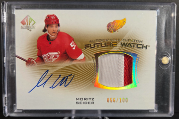 Moritz Seider 2021-22 SP Authentic Hockey Future Watch Auto Patch 56/100 #FWAP-SE NM/MT