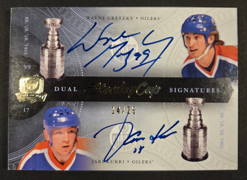 2012 The Cup Wayne Gretzky/Jari Kurri Dual Stanley Cup Signatures 14/25 #SC2-KG