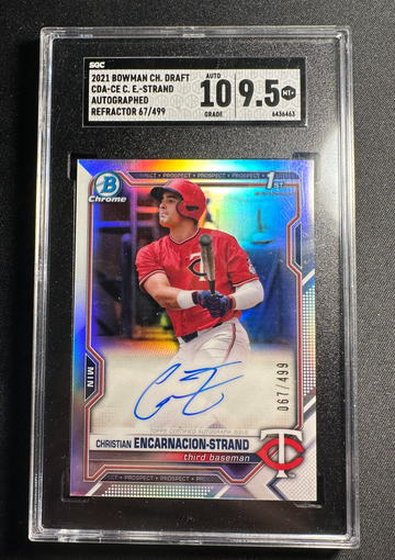 2021 Bowman Draft Christian Encarnacion-Strand Refractor 1st Bowman Chrome Prospect Auto /499 SGC 9.5/10