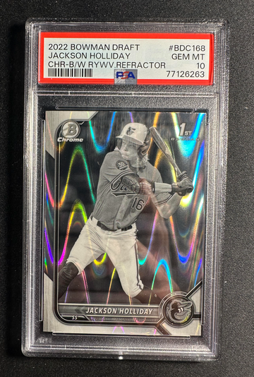 2022 Bowman Draft Chrome Jackson Holliday Black & White Raywave Refractor PSA 10 #BDC168