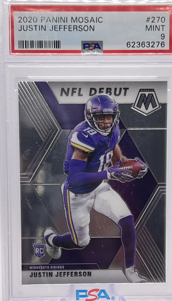 2020 Panini Mosaic NFL Debut Justin Jefferson PSA 9