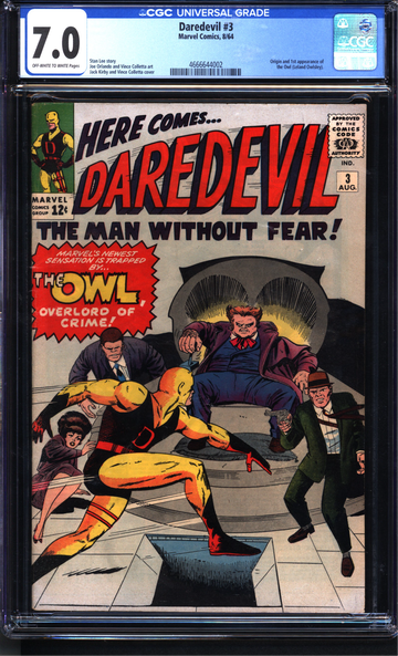 Daredevil #3 (1964) CGC 7.0 - O/w to White pages; 1st & Origin of The Owl