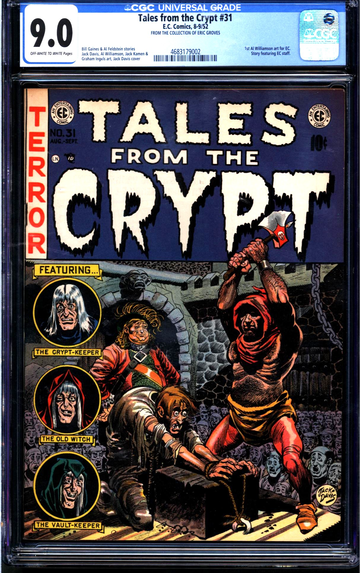 Tales from the Crypt #31 (1952) CGC 9.0 -- O/w to w; 1st Al Williamson at E.C.