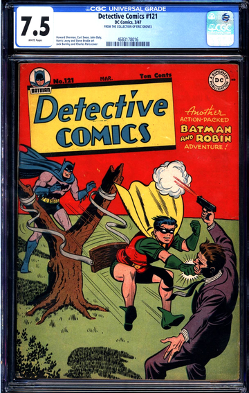 Detective Comics #121 (1947) CGC 7.5; White pages; Burnley slingshot Robin cover