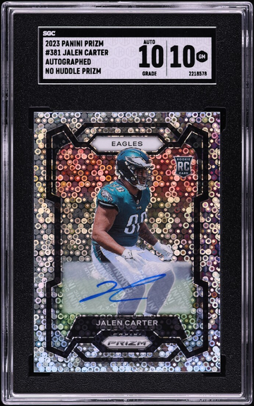 2023 Panini Prizm Jalen Carter No Huddle Auto SGC 10/10