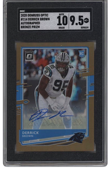 2020 Donruss Optic Derrick Brown Auto Bronze Prizm SGC 9.5