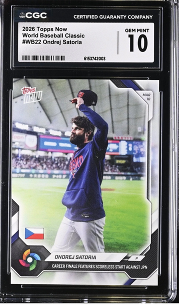 2026 Topps Now World Baseball Classic Ondrej Satoria CGC 10