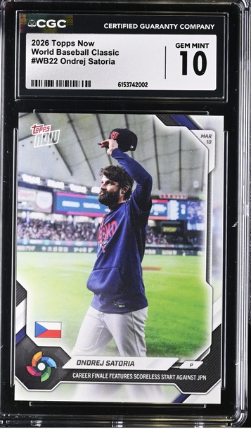 2026 Topps Now World Baseball Classic Ondrej Satoria CGC 10