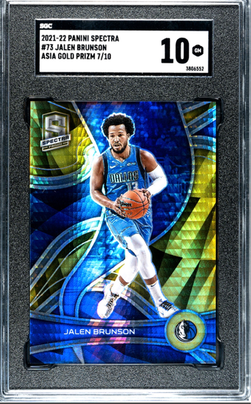 2021-22 Panini Spectra Asia Gold Prizm /10 Jalen Brunson SGC 10