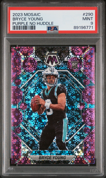 2023 Panini Mosaic Bryce Young Purple No Huddle PSA 9