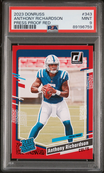 2023 Donruss Anthony Richardson Press Proof Red PSA 9