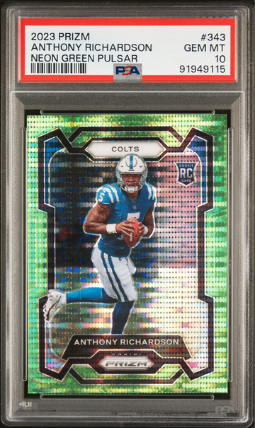 2023 Prizm Anthony Richardson Neon Green Pulsar PSA 10
