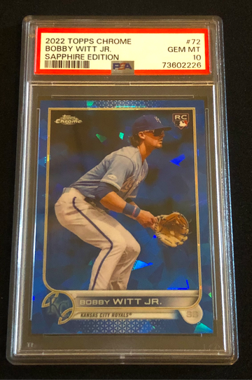 2022 Topps Chrome Sapphire Bobby Witt Jr Rookie PSA 10