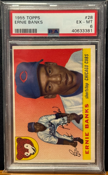 1955 Topps Ernie Banks #28 PSA 6 EX-MT 2nd Year Chicago Cubs