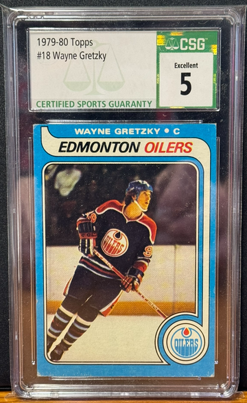 1979-80 Topps Wayne Gretzky #18 ROOKIE CARD RC CSG 5 Excellent