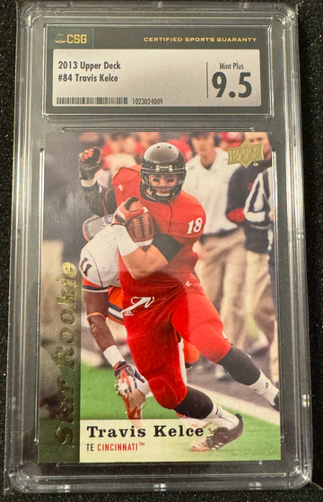 2013 Upper Deck Travis Kelce ROOKIE CARD RC #84 CSG 9.5 MINT PLUS Kansas City Chiefs