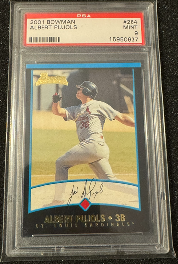 2001 Bowman Albert Pujols ROOKIE CARD RC #264 PSA 9 MINT HOF