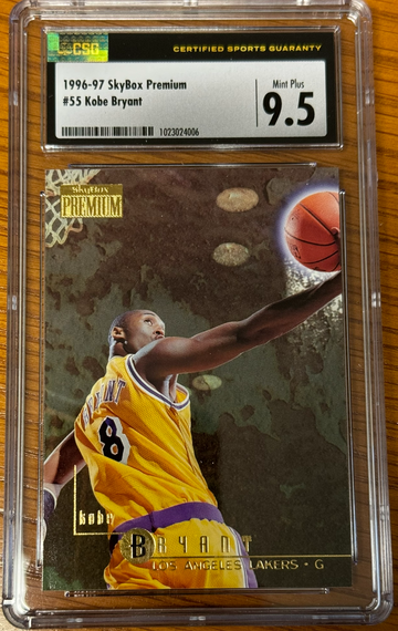 1996-97 SkyBox Premium Kobe Bryant ROOKIE CARD RC #55 CSG 9.5 MINT PLUS Los Angeles Lakers