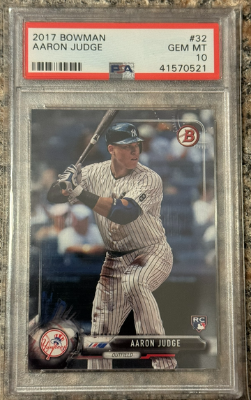 2017 Bowman Aaron Judge ROOKIE CARD RC #32 PSA 10 GEM MINT AL MVP?