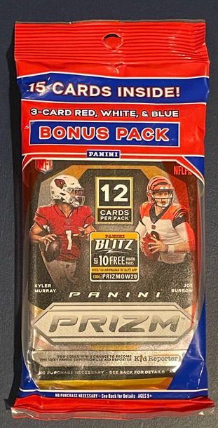 (1) UNOPENED 2020 Panini Prizm NFL FOOTBALL Cello Pack 12 cards