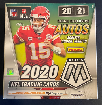 (1) UNOPENED 2020 Panini Mosaic NFL FOOTBALL MEGA Box Burrow Hurts Tua Love RC?