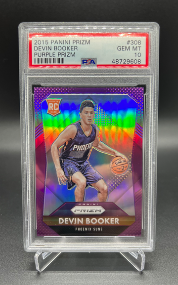 DEVIN BOOKER 2015-16 Purple Prizm Rookie RC SP /99 PSA 10